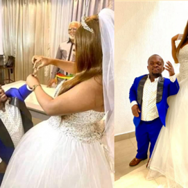 Cameroonian Comedian; Senghor Dollar marries a pretty damsel.. shares wedding photos